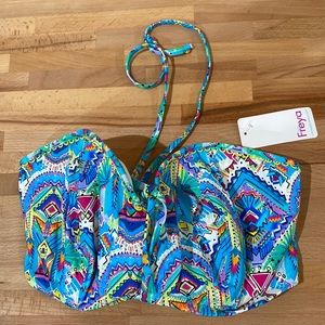 Freya New Native Bikini Top Strapless Bandeau Underwired Padded - Blue